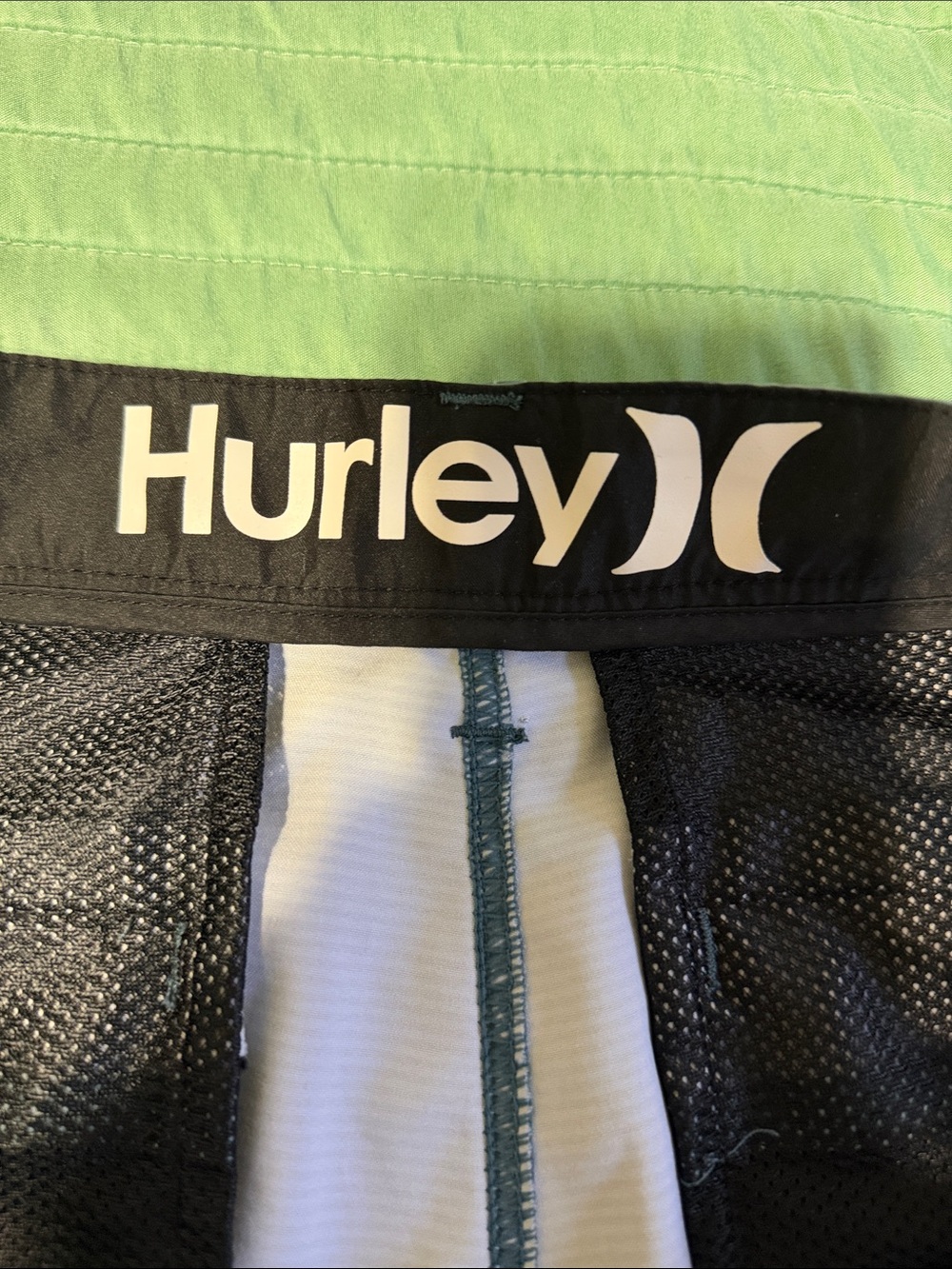 Hurley Light Blue Striped Flat-Front Shorts - Picture 4 of 5